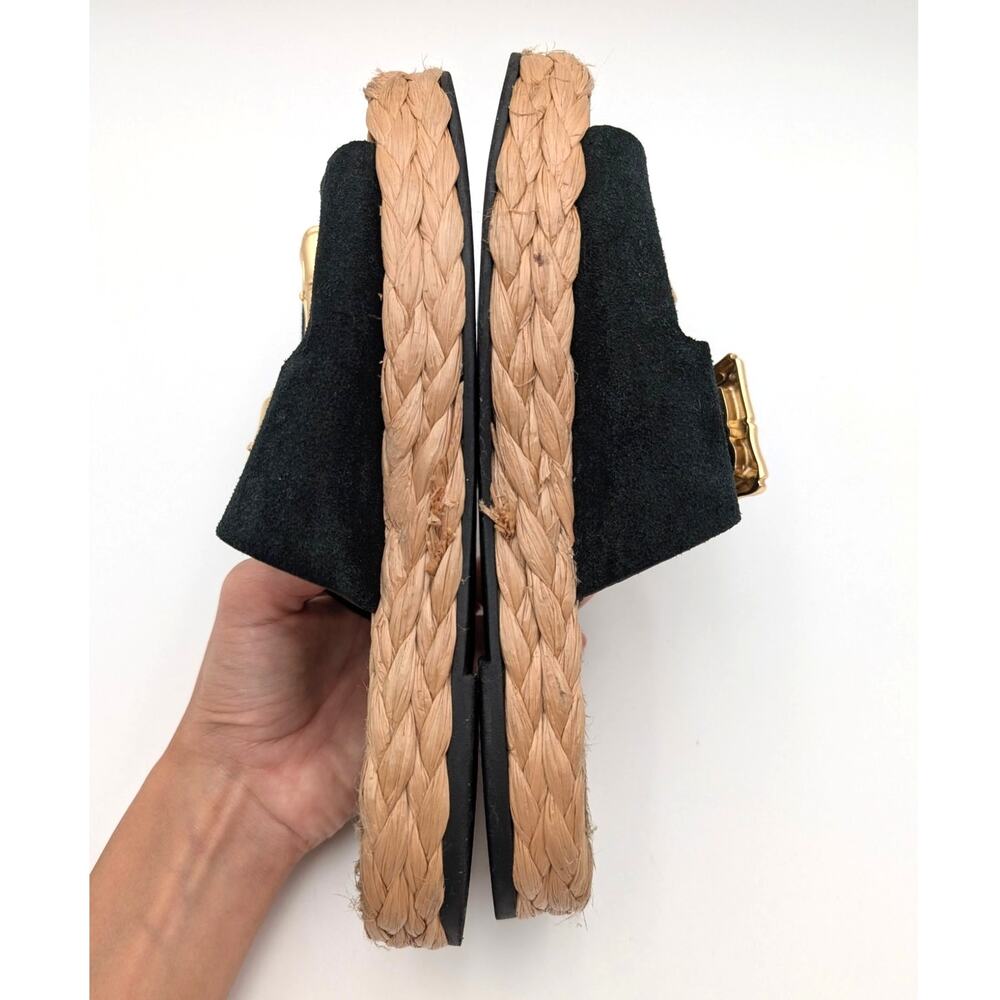 Schutz Enola Rope Platform Women's Sandals Suede Black Size US7.5B EU38 - Picture 6 of 11